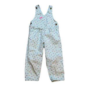 Vintage 90s OshKosh B'Gosh Floral Print Snap Vestbak Overalls USA Size‎ 4T